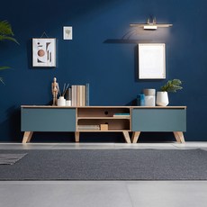 비앙스 터쿼이즈 1800 거실장A TV다이 방문설치, 라이트오크