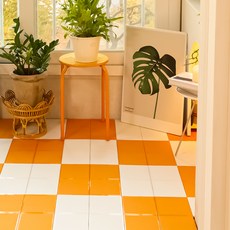 Im Home Living Easy dot 室內裝飾拼接地墊, 72個, 白色 + 橘色