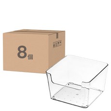 BangJiaShi 幫家適 透明抽屜收納盒 單開口 9.6x9.6x6.2cm 8個, 透明色, 1層