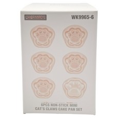 CHEFMADE 學廚 烘焙廚房系列 金色不粘貓爪型蛋糕模6件組, 6.7 x 6.6 x 2.5cm, 1組