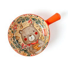 티온스 캐릭터 손잡이 플레이팅 면기 T42, 오렌지, 1개