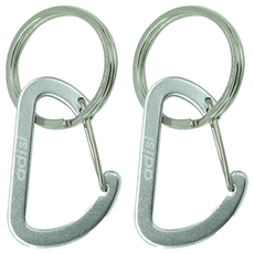 ADISI D型鋁鉤環 AS20030 2入 4mm 陽極鐵銀 登山扣 鑰匙圈 露營扣, 2個