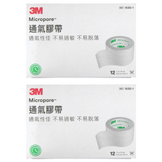 3M Nexcare 透氣膠帶 未滅菌 1530-1 白色, 12捲, 2盒