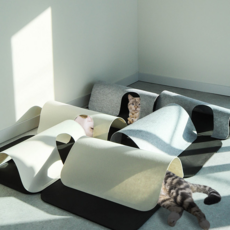 Ding Dong Pet 貓咪遊樂場 躲貓貓隧道 大型, 灰色, 象牙白, 6個