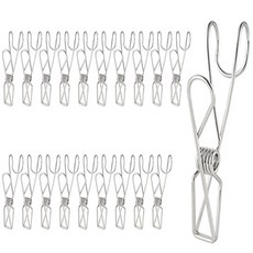 TheLiving 다용도 스텐 후크 집게, 실버, 20개