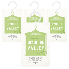 ARONICA 香氛包 衣架型 衣櫃芳香劑 本體, 18g, 4個, 鈴蘭香