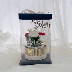 러블리팜 조화 LED 티아라 용돈 홀더 케이크 + 쇼핑백, 1개, 타입2 플라워믹스 레드