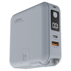 LaPO 2代新升級 22.5W 自帶線/磁吸 雙孔輸出多功能無線充行動電源 10000mAh Type-C/USB-A 原廠保固, WT-03CM, 灰色