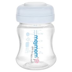 maymom 寬口PP儲乳瓶 AVENT/貝瑞克/馨乃樂/優合 吸乳器 適用, 1個, 淡藍色, 140ml
