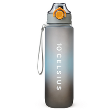 10º CELSIUS Tritan彩虹運動水壺, 灰色, 1L, 1個