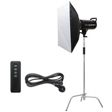 대한 LED 지속광 인물 사진 개인 방송 수직 촬영 조명 램프 썬빔라이트 + 각도 조절 C스탠드 + 소프트박스 세트, 1세트, KIT-SUN04