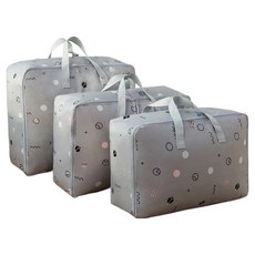 防水牛津布收納袋 Set 3, 中/大/超大/特大, 中(55 x 20 x 33cm), 灰圈圈, 1組