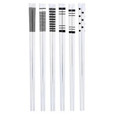 AHOYE 赫本風陶瓷筷子組, 5雙筷子, 1組, 白色