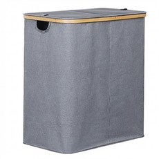 上手家居 掀蓋分格洗衣籃 髒衣籃/分隔洗衣籃/污衣籃/分類洗衣籃/分類髒衣籃, 灰色