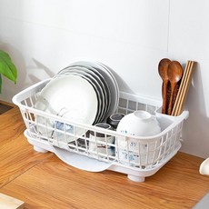 Block Mart 廚房簡約碗盤瀝水架, 白色