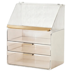 KOLKO 化妝品收納盒 SN015, 白色 + 金色, 1個