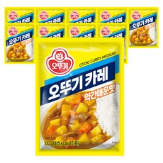 오뚜기 카레 과립형 약간매운맛, 100g, 10개