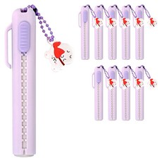 iiGEN 小鑰匙圈滑動橡皮擦, 紫色, 10個