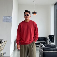 머시따 남성용 아인 스티치 포인트 오버핏 맨투맨