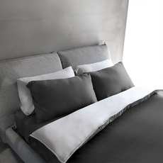 J-bedtime 床寢時光 高質感素色石墨烯x天絲被套床包枕套組-雙人-穩重灰-spm7670m-h, 1入, 床包、枕套