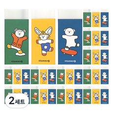 pinkfoot 500橡皮擦 中心橡皮擦 3種*12入, 黃色、藍色、綠色, 2組