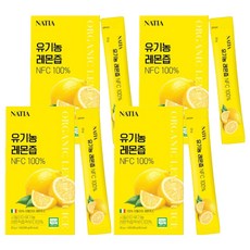 나티아 유기농 레몬즙 NFC 100%, 280g, 4개