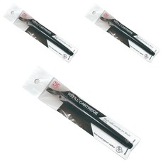 쿠레타케 브러쉬 펜 22호 / 24호 리필 카트리지, 검정색, 3개