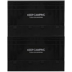 KEEP 캠핑 싱글 도어 오픈형 폴딩박스 51L x 2p + 전용 상판, 블랙(폴딩박스)