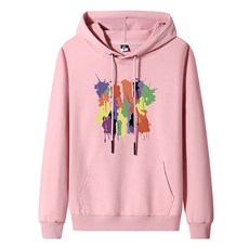 男款多彩重力顏料插畫時尚連帽T恤