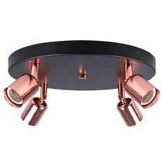 WONHA 迪亞哥 4頭吸頂吊燈, 黑色 + 玫瑰金