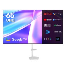 이노스 4K UHD LED 구글 TV + 대형 삼탠바이미 티비 스탠드 FS-30 화이트 세트, 164cm(65인치), S6501KU, 스탠드형, 방문설치