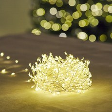 지네전구 줄전구 LED 줄조명 웜 화이트 전원코드선 500구, 실버투명 + 웜화이트, 1세트