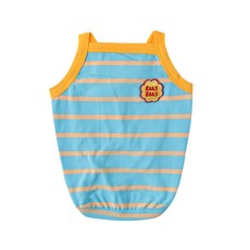 투스투스 강아지 스트라이프 끈나시 여름옷, 블루, 1개