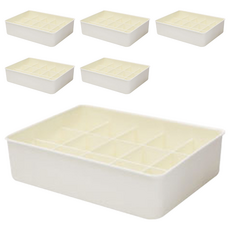 Olive E特級格子多功能收納盒 15格, 6個, 白色