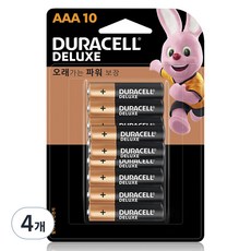 듀라셀 디럭스 알카라인 건전지 AAA 블리스터팩, 10개입, 4개
