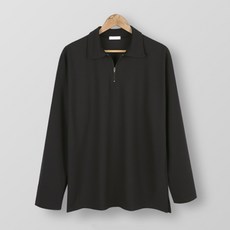 DANGOON 男款大尺碼半拉鍊翻領長袖T恤