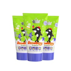 CAGA 兒童低氟牙膏 草莓味, 50ml, 3入