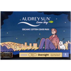AUDREY SUN Greenway超吸水潔翼型夜用衛生棉, 6件, 1包