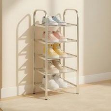 Soso House組裝式不鏽鋼鞋櫃 40cm, 銀, 5層