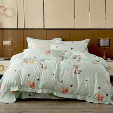 LoveCity 寢城之戀 台灣製 吸濕排汗萊賽爾天絲 兩用被床包組(森林野餐/雙人5尺)