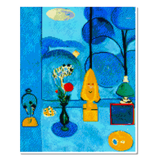 Momofix Painting 帆布框鑽石畫 40 x 50 cm, 亨利·馬諦斯 藍色窗戶(DI19), 1個