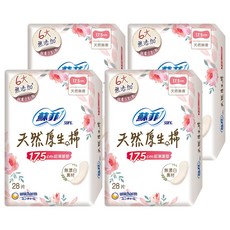 SOFY 蘇菲 天然原生棉超薄護墊, 17.5cm, 28片, 4包