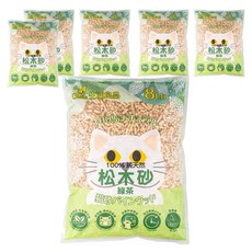 Catfeet 崩解型天然松木貓砂 低敏無塵 超強吸收力, 綠茶, 3.63kg, 6袋