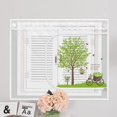 dashop 窗戶型拉鍊式高級蚊帳 綠色香氣, 1個