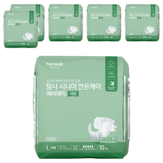 탐사 시니어 안온케어 테이프형 성인기저귀, 대형, 10매입, 6개