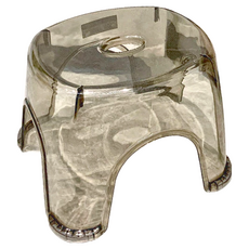 德利生活 壓克力板凳 小椅子 加高款 PET材質, 33 x 28.5 x 27cm, 透明灰, 1個