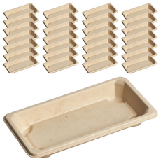 禾啟 0.4壽司盒 164 x 90 x 22mm 43號 10條 - 植物纖維環保材質, 米色