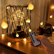 KHOME LED暖白色燈泡 50顆 5m+遙控器, 黃光