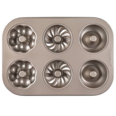 Hanomad 3款6格金色甜甜圈模具烤盤, 1個