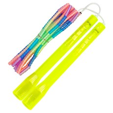 JFROPE 閃亮彩虹軟質串珠跳繩, 螢光黃